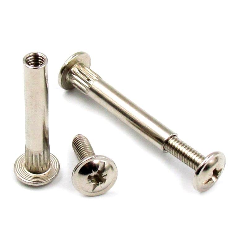 Image of Rely⇒VP INDUSTRIES (Pcs-10) M4x32 mm Cabinet connector bolt Fastener for Joining Wood Boards, Cabinets, Cupboards,Chairs & Beds
