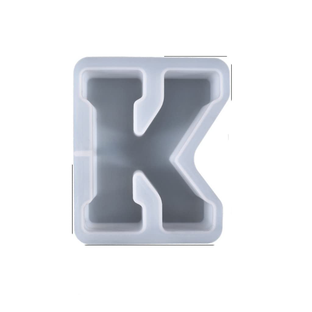 Large Letter Resin Casting Molds, A to Z Alphabet Resin Molds for Candle Christmas Birthday, Epoxy Moulds Craft Tool Casting Silicone Moulds Desktop Decor (K)