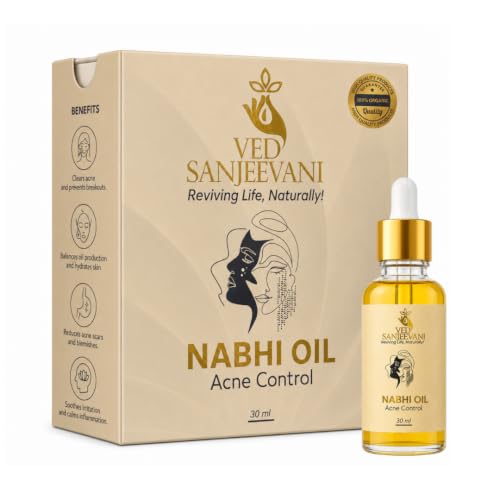 Image of Ved Sanjeevani Acne Control Nabhi Oil | 72,000 Nadi Navel Therapy for Pimples, Breakouts & Acne Scars | Ayurvedic Belly Button Oil for Clear Skin | 30ml