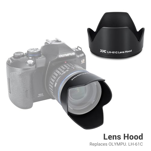 Image of JJC Lens Hood for Olympus 14-150mm, Zuiko 14-42mm &M.Zuiko ED 14-150mm Lens | Replaces Olympus LH-61C Hood, Reversible, Compatible with 58mm Filter /Cap, Reduces Lens Flare, Anti-Scratch, Durable ABS