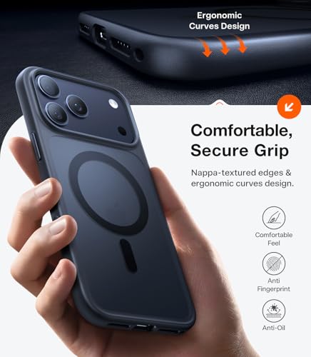 Image of TORRAS Shockproof Case for iPhone 17 Pro | Mil-Grade Protection | Fit for MagSafe | Translucent Cover Anti-Fingerprint&Scratch | Camera Control | Premium Imported | Guardian.M 6.3'' Black