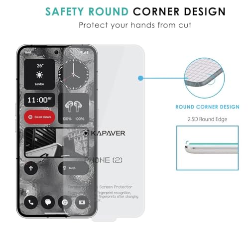 Image of KAPAVER Mag-X Back Cover Case with [Edge-to-Edge] [Full Glue] [Anti-Scratch] Tempered Glass for Nothing Phone 2 (Smoke Black Case with Glass)