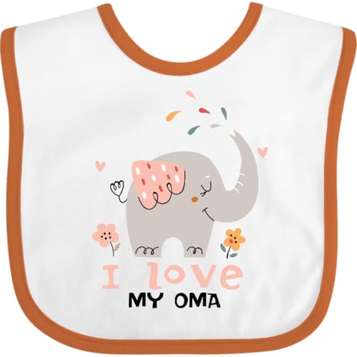 inktastic Cute Elephant-German Grandma I Love My Oma Baby Bib