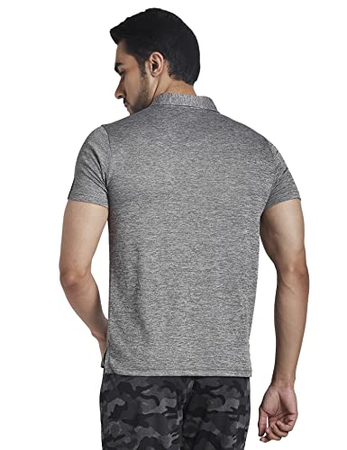 Image of Parx Men's Pure Polyester Solid Pattern Regular Fit Polo Neck Half Sleeve Casual T-Shirt