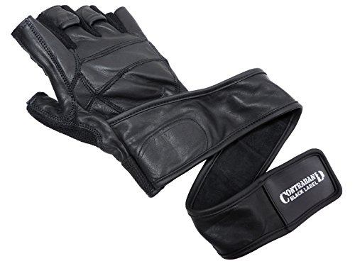 Contraband Black Label 5990 Premium Leather Wrist-Lock Gloves w/Rubber Xtreme Traction Pads (Black/Black, XX-Large) - Thumbnail 5