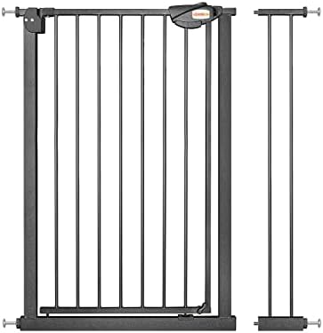 UBRAVOO Babygitter für Türen und Treppen, Höhe 100 cm, Sicherheits-Haustiergitter, Spannungstyp, automatische Schließung, hohe Ausführung, dreifache Verriegelung, offen (Breite: 85