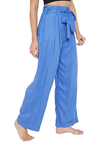 Image of Clovia Women's Rayon Basic Chic Tie Up Pyjama Pants