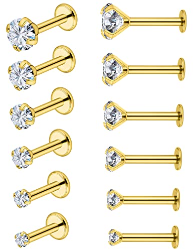 Vsnnsns 16G Lip Rings Stainless Steel Tragus Helix Conch Piercing Jewelry Snake Bite Piercing Monroe Lip Rings Labret Medusa Cartilage Lobe Earrings Piercing Jewelry CZ 2MM/2.5MM/3MM/3.5MM/4MM/4.5MM