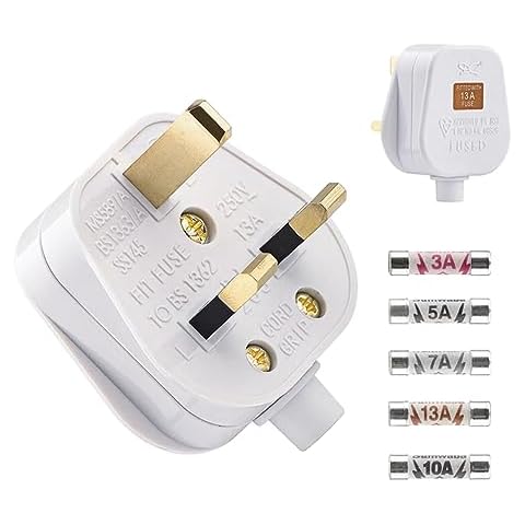 2 Pack UK 13 Amp Fused Mains Plugs Cover