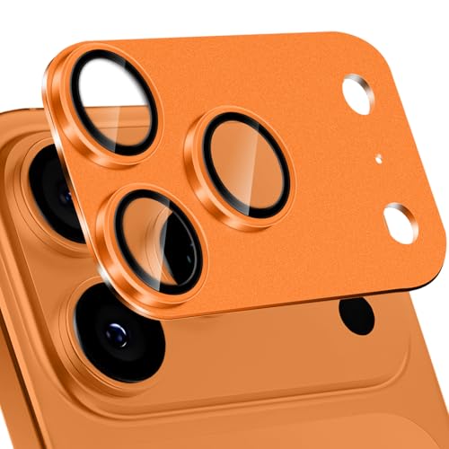 #Commissioniguadagnate<br>Protezione Lente Pellicola per i-Phone 17 Pro 5G 9H Metallo Vetro Temperato Lega di Alluminio Protettore Fotocamera HD Protettiva Obiettivo Fotocamera per i-Phone 17 Pro 5G - Arancia