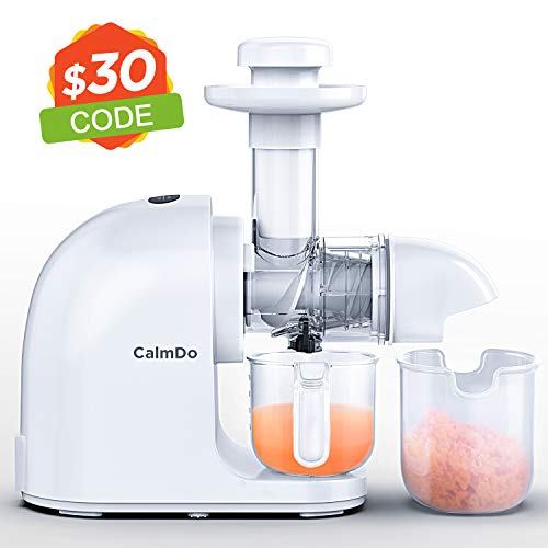 Masticating Juicer, CalmDo Slow Juicer Extractor with Ceramic Auger, Anti-drip Mouth, Quiet Motor, Ideal for Nutrient Fruit and Vegetable Juice, Sorbet
