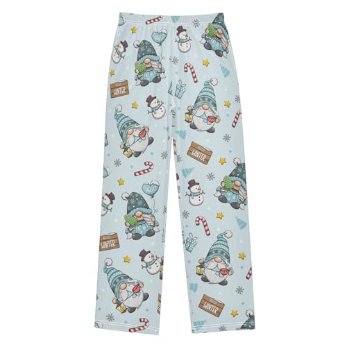 Boys' Pants Winter Gnome Christmas Long Bottoms Jogger Pants Elastic Waist Trousers with Pockets S-XL