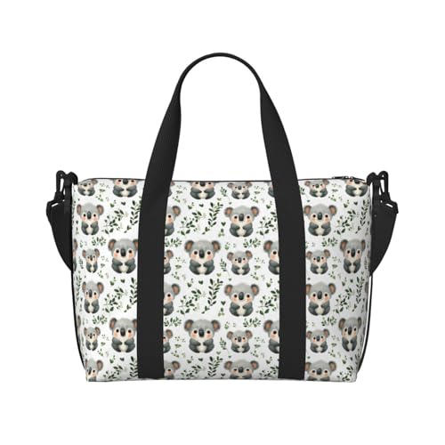Travel Duffle Bags For Women Men - Kawaii Koala Print Personal Item Weekender Overnight Gym Carry On Airport Tote Bag With Strap For Yoga, Travel, Business Trips