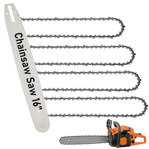 16 Inch Chainsaw Bar & Chain Combo - 3/8' LP Pitch,...