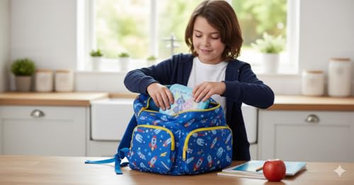 Image of STRIDERS BentoPro Sandwich Box - Stitch Design | Durable, Leak-Proof & Multi-Compartment Food Container | Perfect for Kids' School, Travel, Snacks & Everyday Use | BPA-Free & Reusable