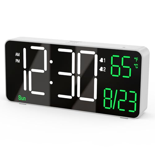 KOSUMOSU 6.7in Digital Alarm Clock, Auto Dimming