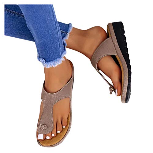 Aniywn Sandals for Women Wide Width,Women s Wedges Sandals Platform Casual Summer Middle Heels Open Toe Sandals Gray