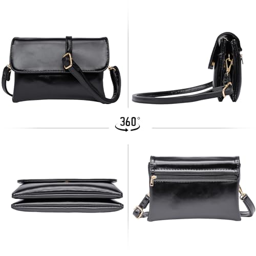 Image of Small Crossbody Bags for Women,Vegan Leather Cell Phone Purse with Adjustable Shoulder Strap for Travel
