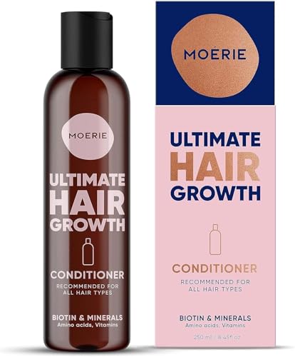 Balsamo Moérie anticaduta capelli donna e uomo, capelli più lunghi e pieni, volumizzante capelli vegan friendly, senza parabeni e silicone, per tutti i capelli, contro la caduta dei capelli (250 ml)