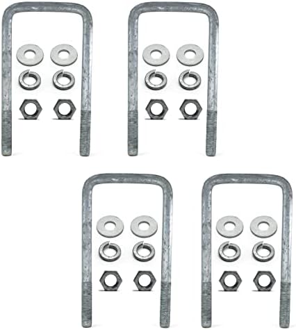 Seachoice Galvanized Square U-Bolts For Boat Trailers – 1/2" Dia X 3-1/16" W X 6-5/16" L (8 Pack)
