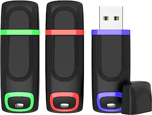 KEXIN - Memoria USB 3.0 (256 GB, 3 unidades, 256 GB, 3.0, con capucha, USB Flash Drive 256 Giga, barato, compatible con ordenador, consola de juegos, PC