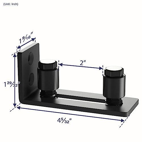 Image of SMARTSTANDARD Sliding Barn Door Bottom Adjustable Floor Guide Roller, Black, Smoothly and Quietly, Easy to Install (2 Rollers) 2PCS
