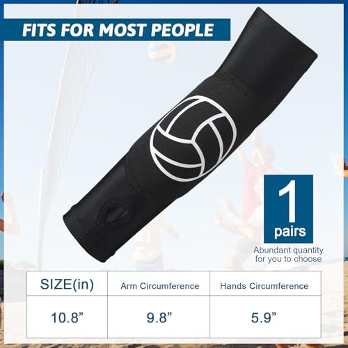 Minatee Volleyball Arm Sleeves Passing Hitting Forearm Sleeves with Protection Pads and Thumb Hole Padded Volleyball Sleeves