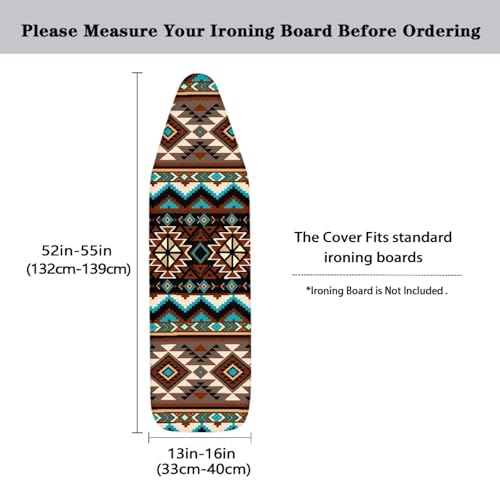 Image of Africa Ethnic Pattern Ironing Board Cover Standard Size 15x54 inch, Hook and Loop Easy to Install and Stain Resistant