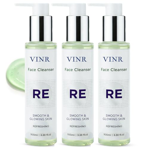 Image of VINR Refreshing Face wash with 5% Niacinamide & 0.5% Hyaluronic Acid | Gentle Cleanser for Wrinkles & Dull Skin | Infused With Vitis Vinifera| Anti Aging For Men & Women | 300ml (Pack of 3)