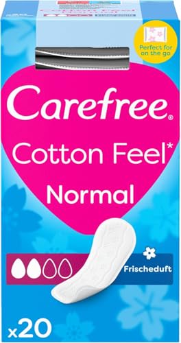 Carefree Cotton Feel Fresh Scent Panty Liners (1x Pack of 20) Soft and Comfortable Panty Liners for Women for Daily Use Long-Lasting Freshness 100% Breathable Underwear Protection