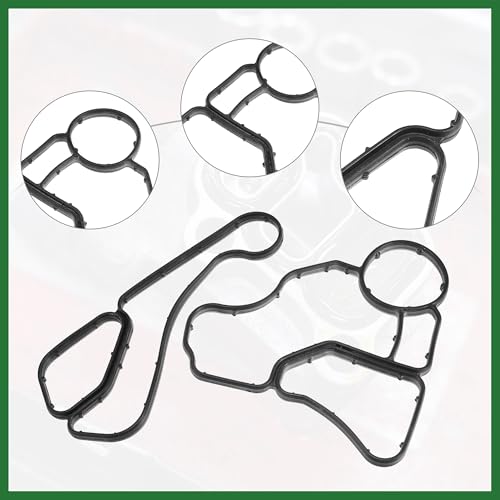 Image of Motoforti Power Steering Pump Oil Filter Housing Cooler Seal Gasket Fit for BMW X1 X3 X5 - Pack of 2 Black Long-lasting