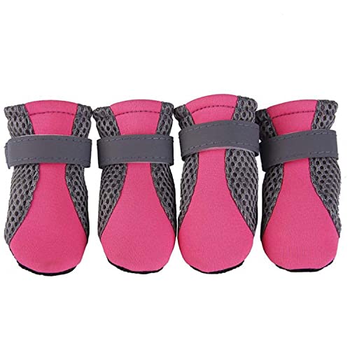 Image of Dog Shoes for Shih Tzu, Indoor Anti-Slip Dog Paw Shoes with Grip Pads for Tile & Wooden Floors, Puppy Paw Protector for Small Dogs, NOT for Outdoor Use or Large Dogs (Pink, Size 3)