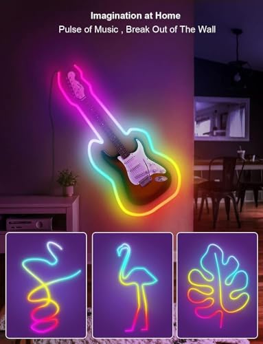 Image of SKYBUCKET15ft LED Lights for TV 32-65 Inch | RGB TV Backlight Strip with Music Sync, Bluetooth App & Remote | USB Powered Bias Lighting for Gaming, Bedroom, Smart TV & Home Theater (Neon Strip Light)