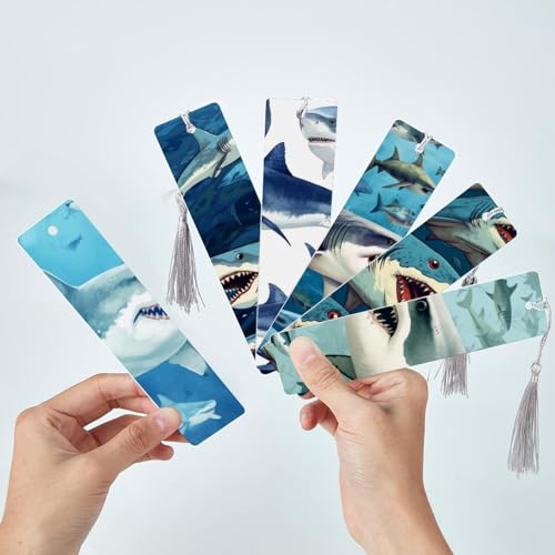 Marque-page requin tendance en lot de 6 pour amateurs de lecture active