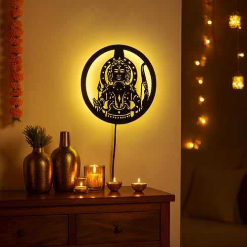 Image of Ramlala LED Backlit Room Decor | Moon Wall Lights for Home Decoration | Wall Lamps for Bedroom & Living Room | No Adapter Required