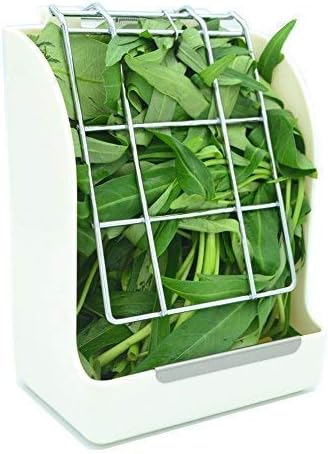 RUBYHOMEHay Feeder/Rack Less Wasted Hay - Ideal for Rabbits/Guinea Pigs/Chinchillas/Hamsters - Keeps Grasses Clean and Fresh (White)