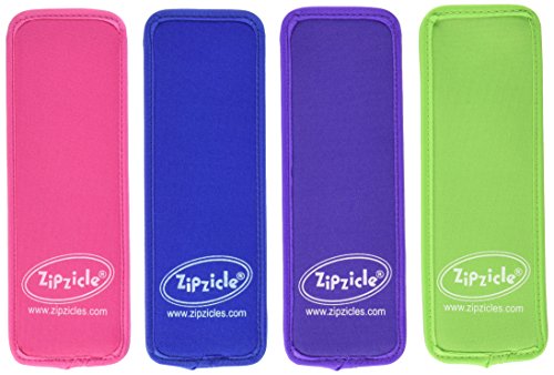 Zipzicle NPH4 Ice Pop Holders, 4 Pack, blue, green, pink, purple