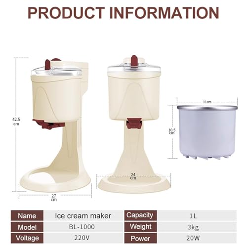 EliKBH Softeismaschine Einfache One-Push-Bedienung Hause EIS Mixer Desktop Milchshake for Dessert Joghurt Kegel – Bild 4