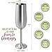 Unbreakable 8 Oz Stainless Steel Champagne Flutes (2 Pk)- Stemmed Matte Silver Champagne Glasses - Reusable Indoor Outdoor Drinkware - Keeps Drink Cold - Great for Holiday Cocktail Parties & Xmas Gift