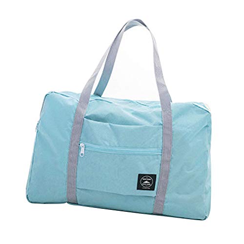 Preisvergleich Produktbild Ogquaton Faltbare große Reisetasche Leichte wasserdichte Reisegepäcktasche Reisetasche Einkaufstasche Reisetasche für Frauen Männer Sport Travel Weekend Light Blue Langlebig und nützlich