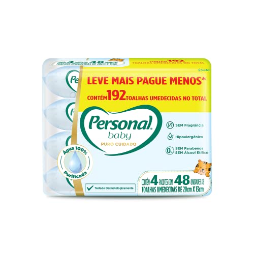 Personal Toalha Umedecida Baby Puro Cuidado Promopack, 192 unidad...