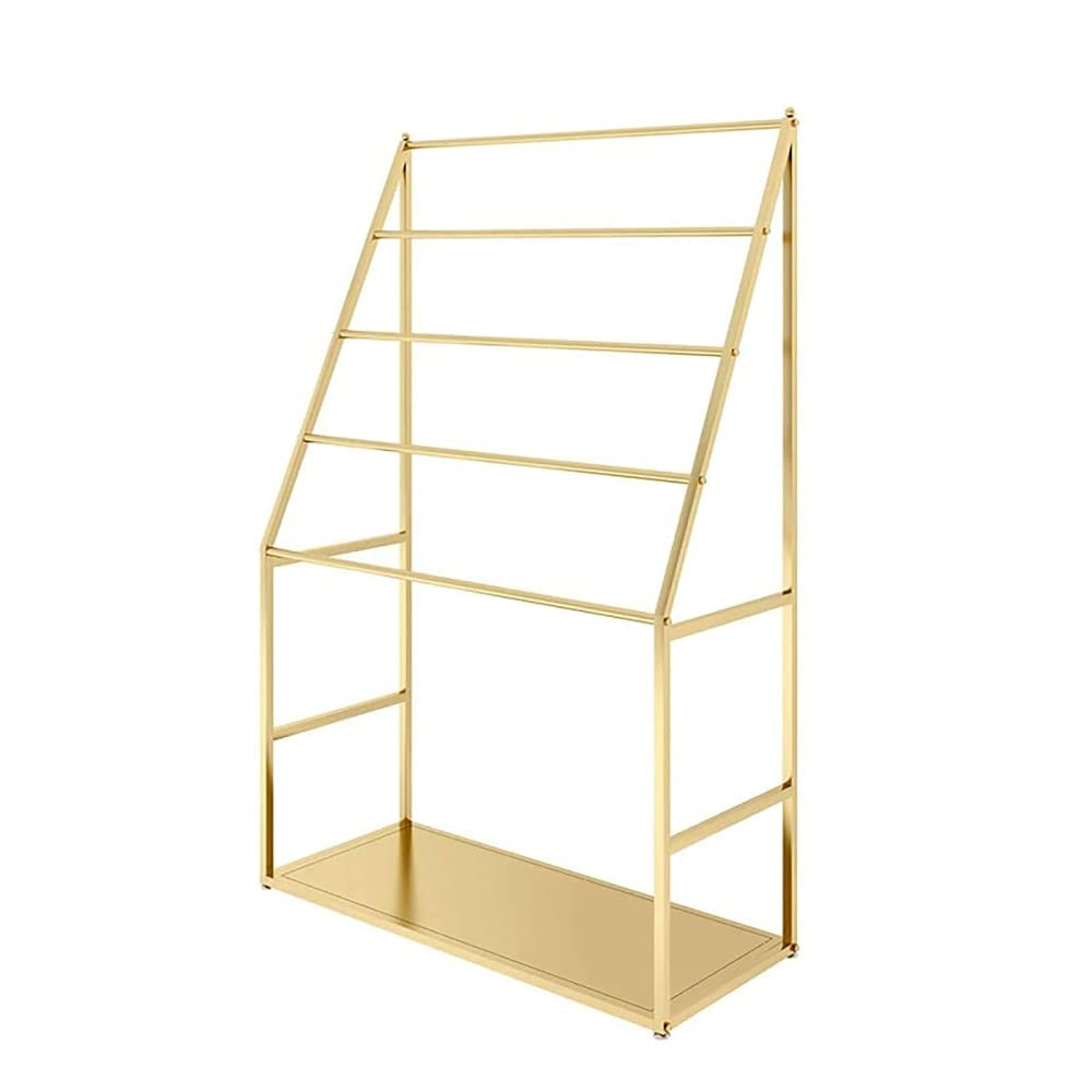 MIED MJJ podłogowy wieszak na ręczniki, pionowy wieszak na ręczniki, metalowy, do łazienki, basenu, kuchni, pralni/złoty / 80 cm