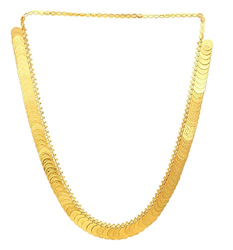 Image of VAMA Fashions Laxmi coin kasulaperu Traditional Temple Coin Jewellery God Lakshmi Coin Necklace Set for Women