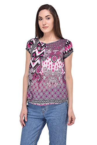 Image of mayra Women's Georgette Multi Color Short Sleeve Top