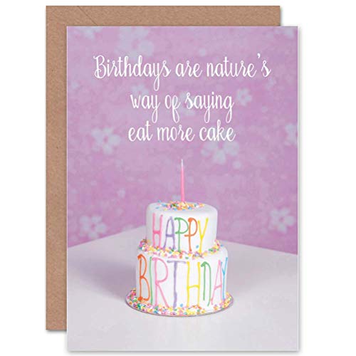 Wee Blue Coo Card Birthday Happy Fun Nature'S Way Eat Cake More Gift