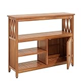YITAHOME Outdoor Side Table Sideboard Acacia Wood Storage Cabinet for Outdoor and Indoor Use, Suitable for Garden Patio Balcony Living Room