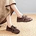 Genuine Leather Womens Shoes Non-Slip Retro Chunky Sole Loafers with Memory Foam Insole Stylish Oxford Fall Cute Bow Lace-Up Detail Casual Versatile Fashion Footwear (Brown,6.5)