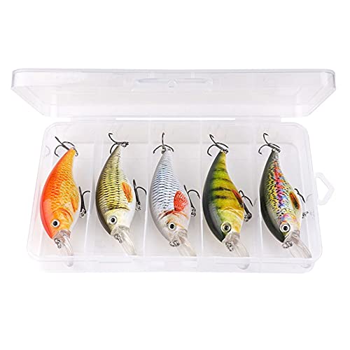 Livronic5pcs Bionic Crankbaits Fishing Pike Wobblers Sets 7cm 16g Floating Minnow Lures for Fishing Kit Artificial Bait Hard (Color : Combo A)