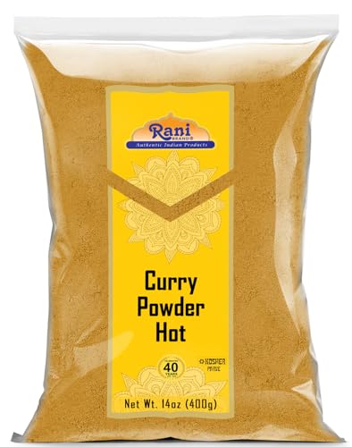 Rani Curry Powder Hot (11-Spice Authentic Indian Blend) 14oz (400g) ~ All Natural | Salt-Free | Vegan | No Colors | Gluten Friendly | NON-GMO | Kosher | Indian Origin