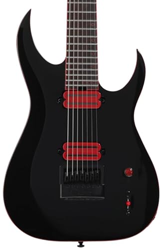 Schecter Sunset-7 ET Red Dawn 7-string Baritone Electric Guitar - Gloss Black